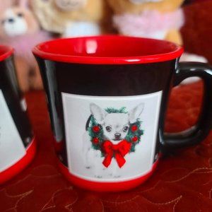 Two Christmas Chihuahua Mugs